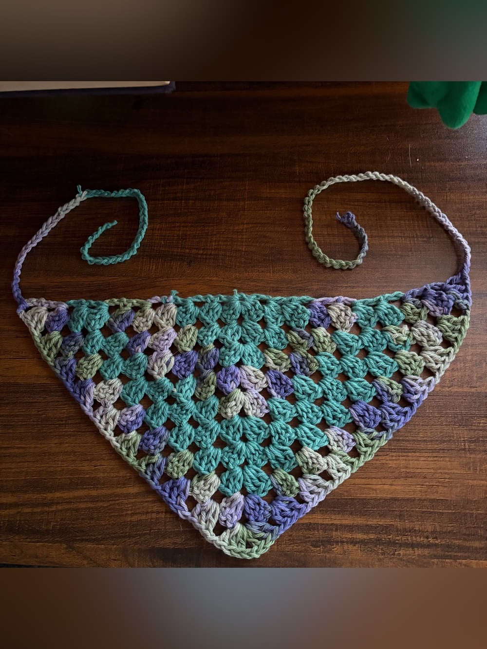 Crochet granny stitch bandana
